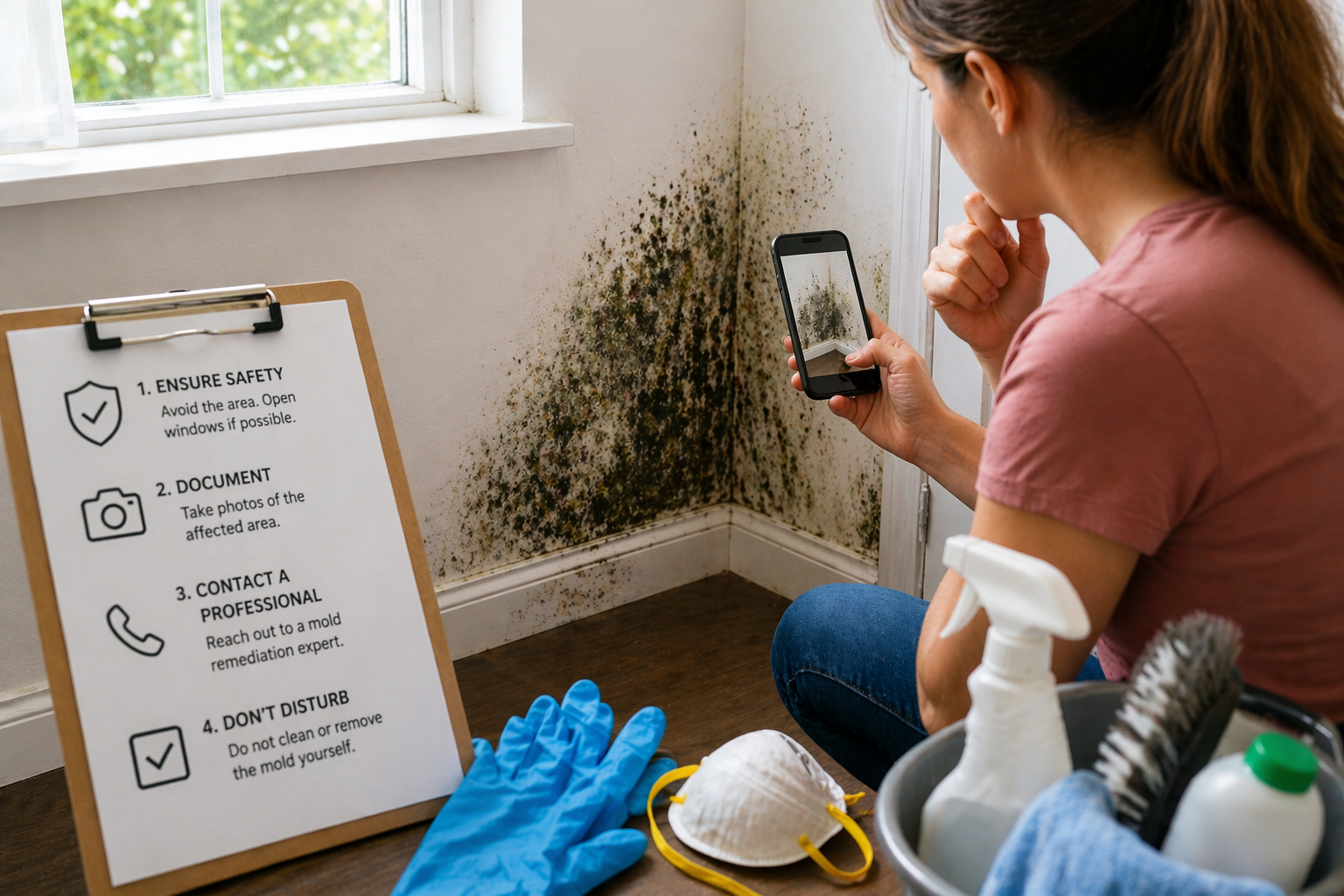 woman discovered mold on wall