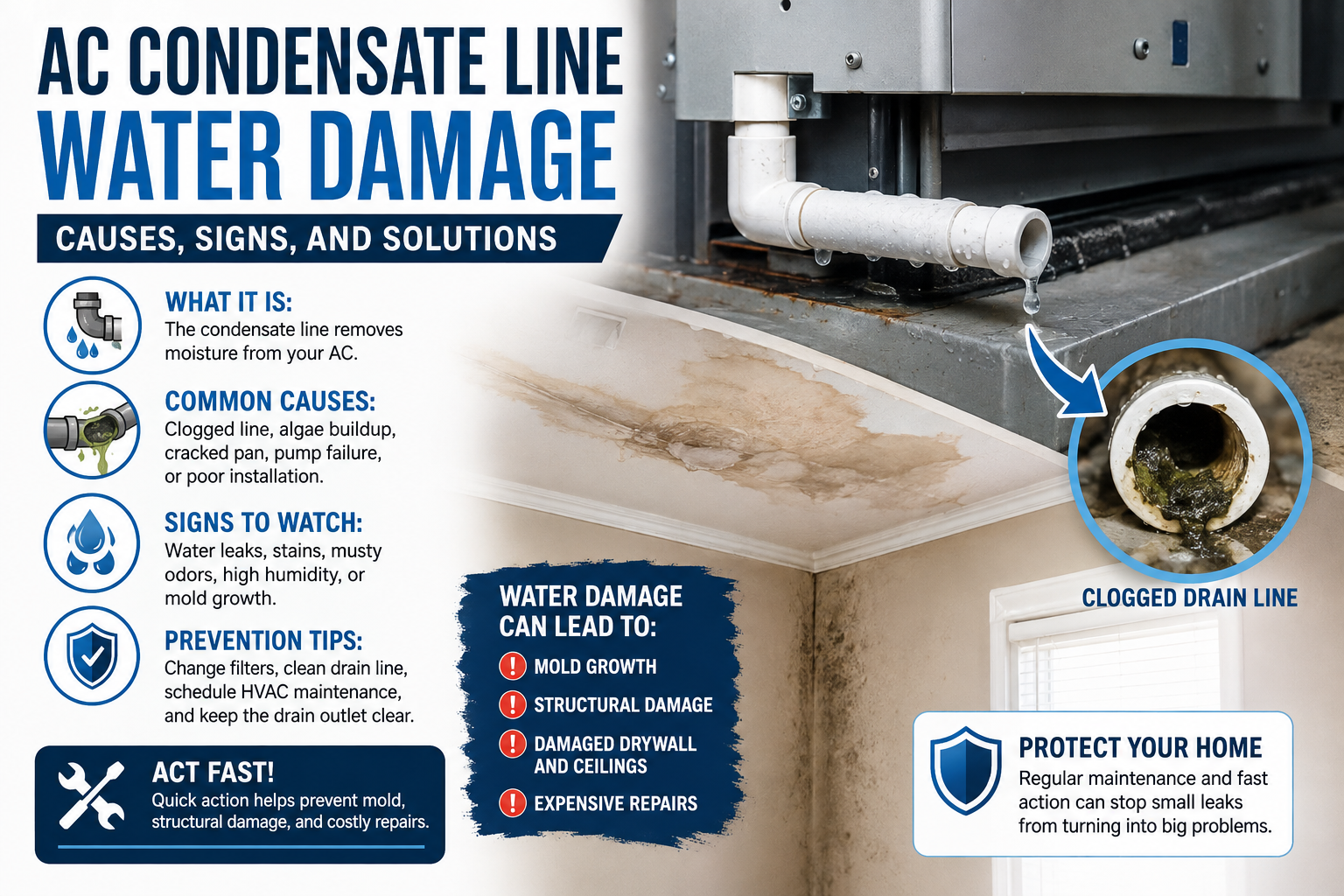 AC Condensate Line Water Damage