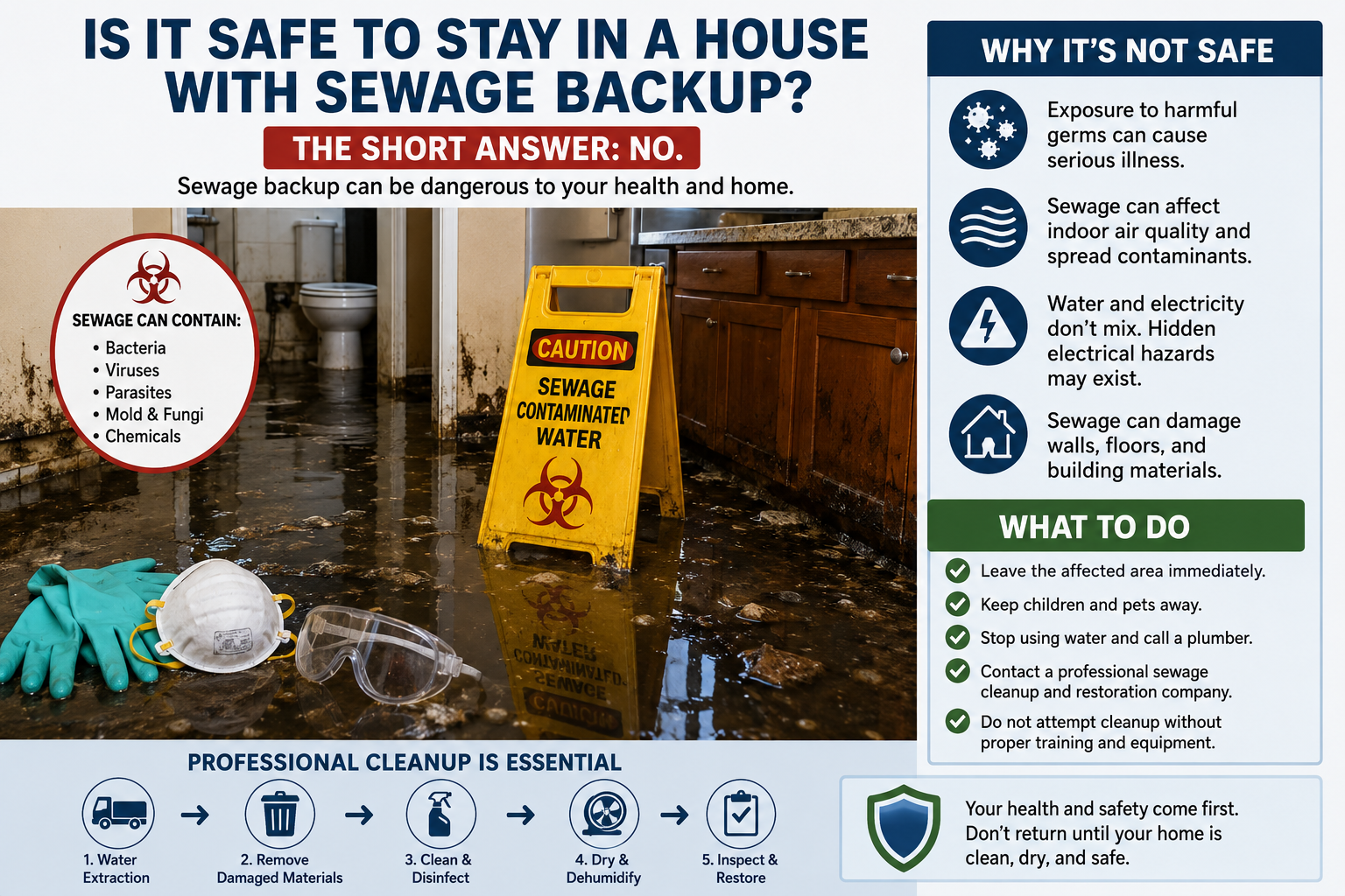 Is It Safe to Stay in a House With Sewage Backup
