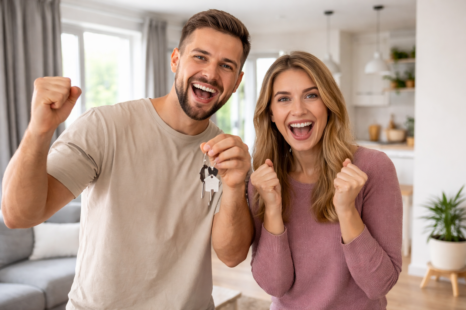 couple excited about rental properties