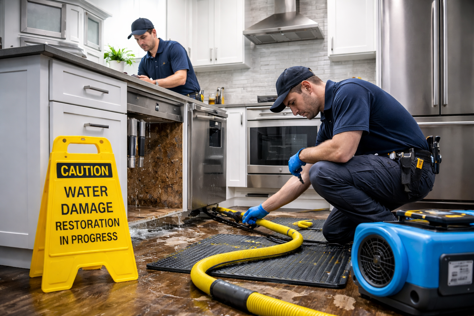 Cabinet and Kitchen Water Damage Restoration