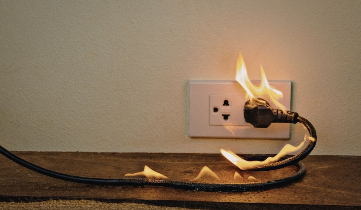 Outlet caught on fire