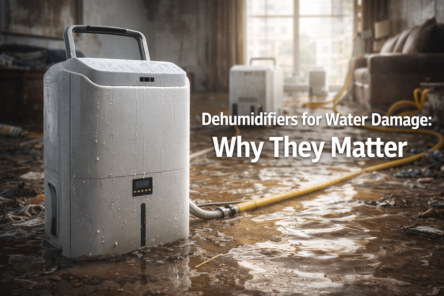 Water damage restoration in action