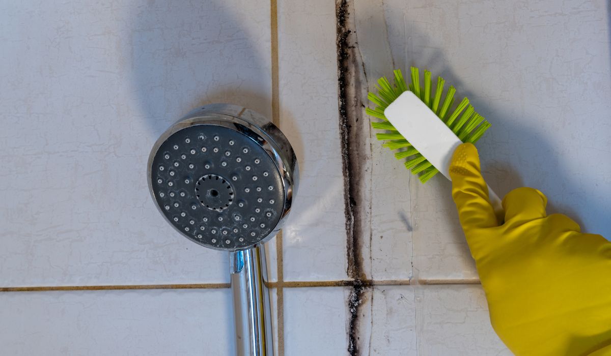 cleaning grout in shower