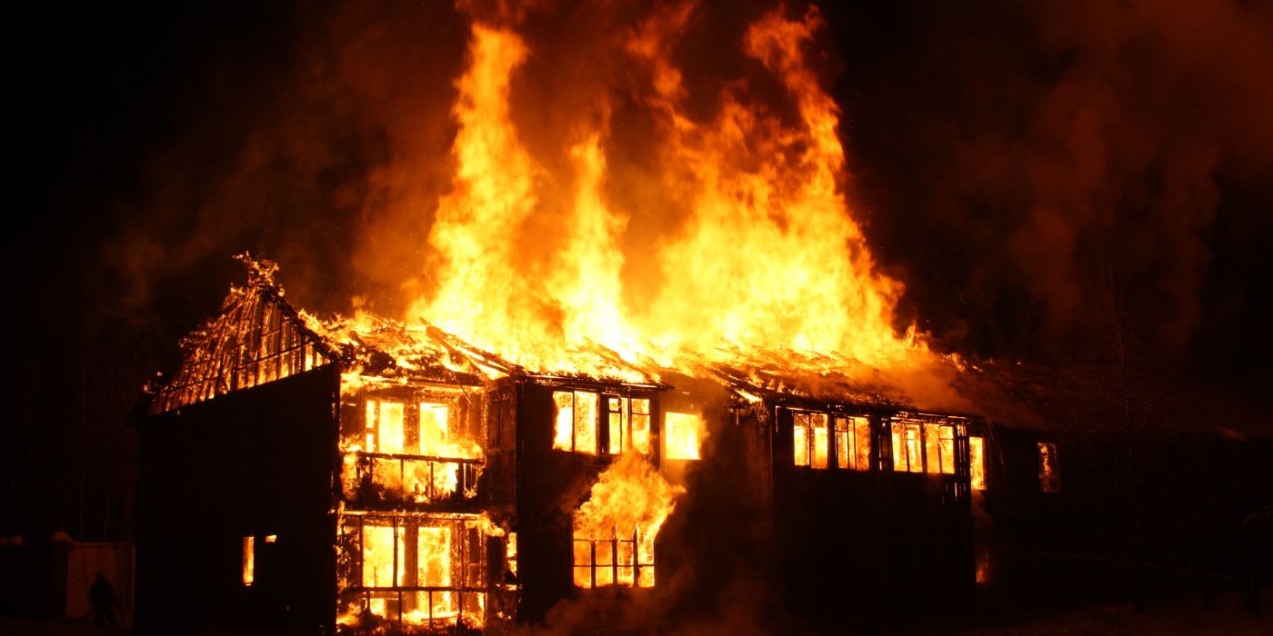 house caught on fire