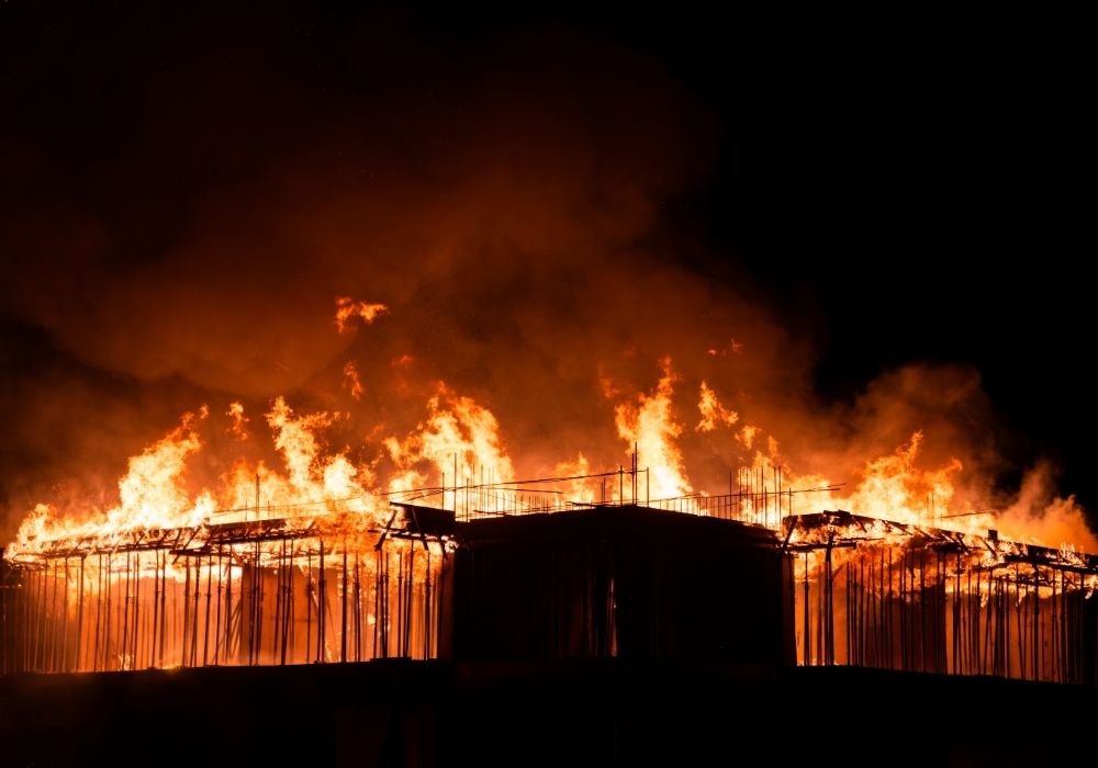 house caught on fire