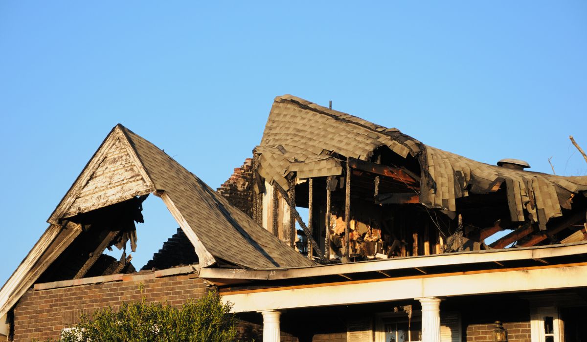 house damage by fire