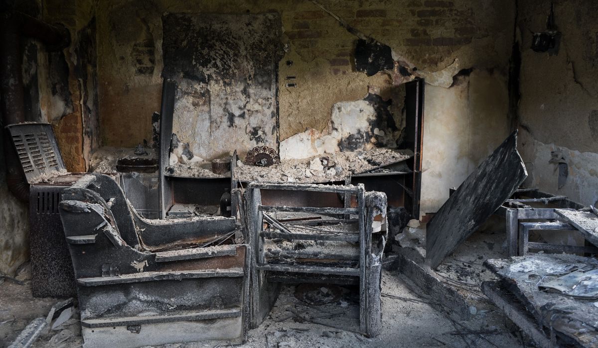 house damage by fire