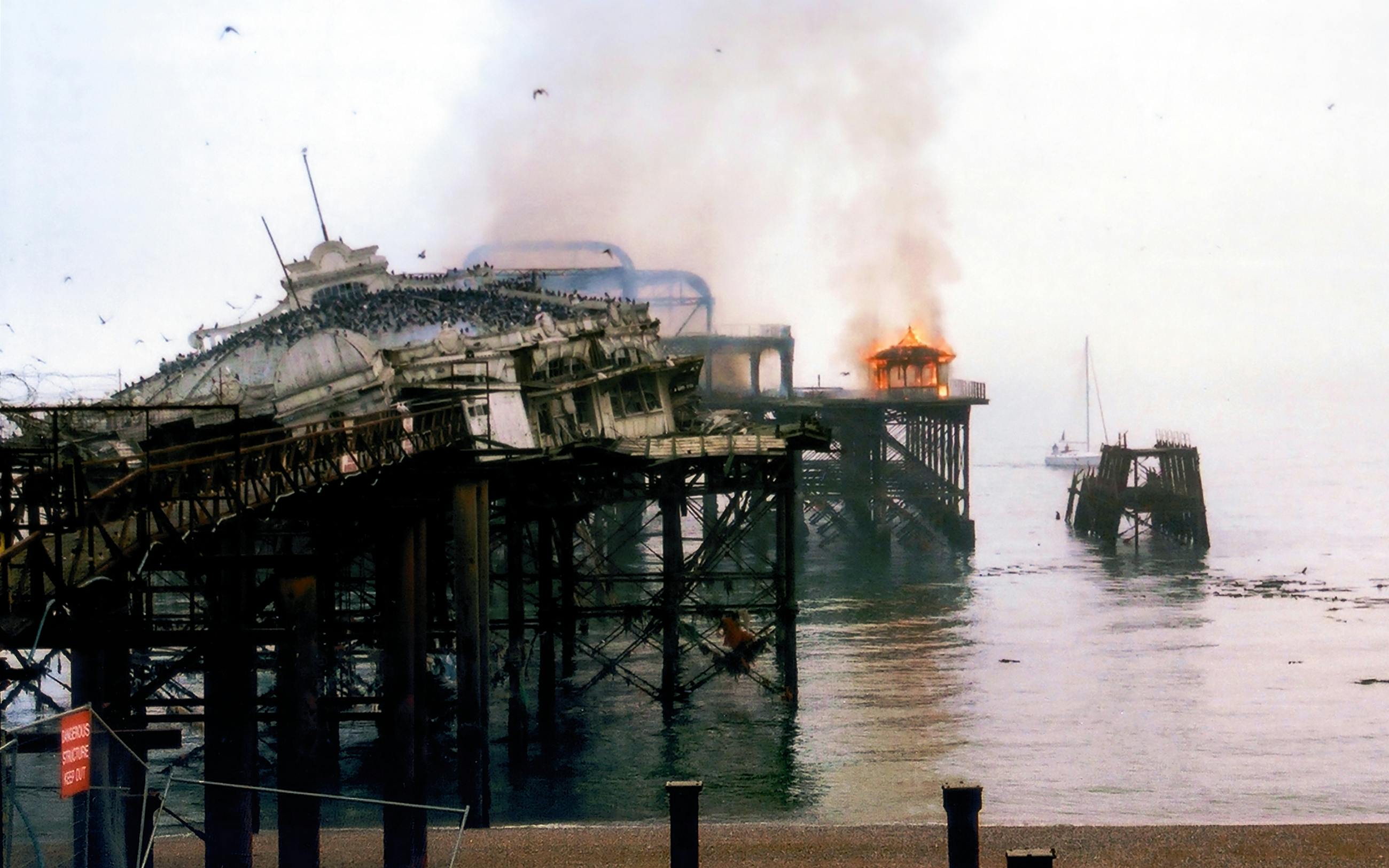 bridge caught on fire