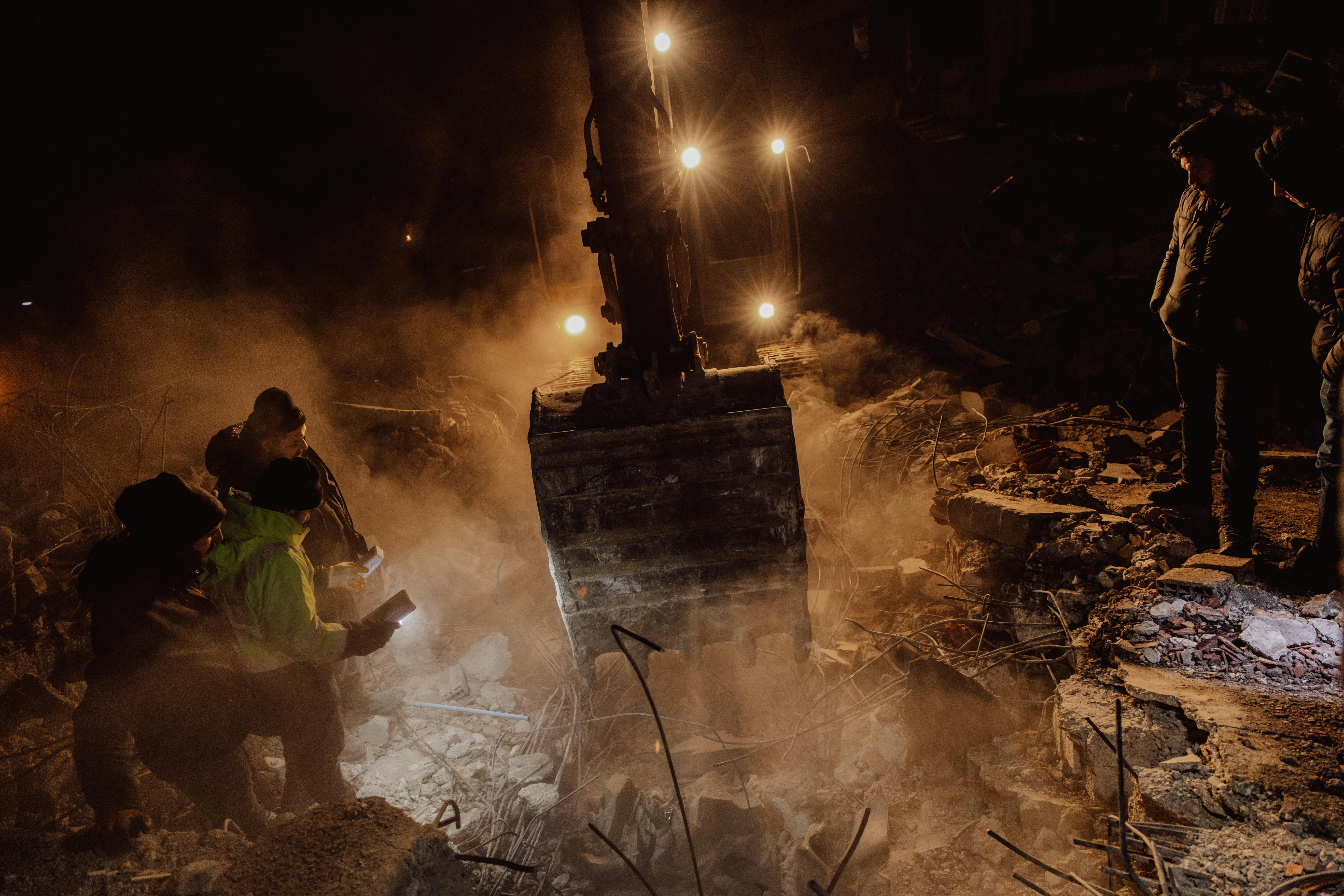 people working on a construction ground