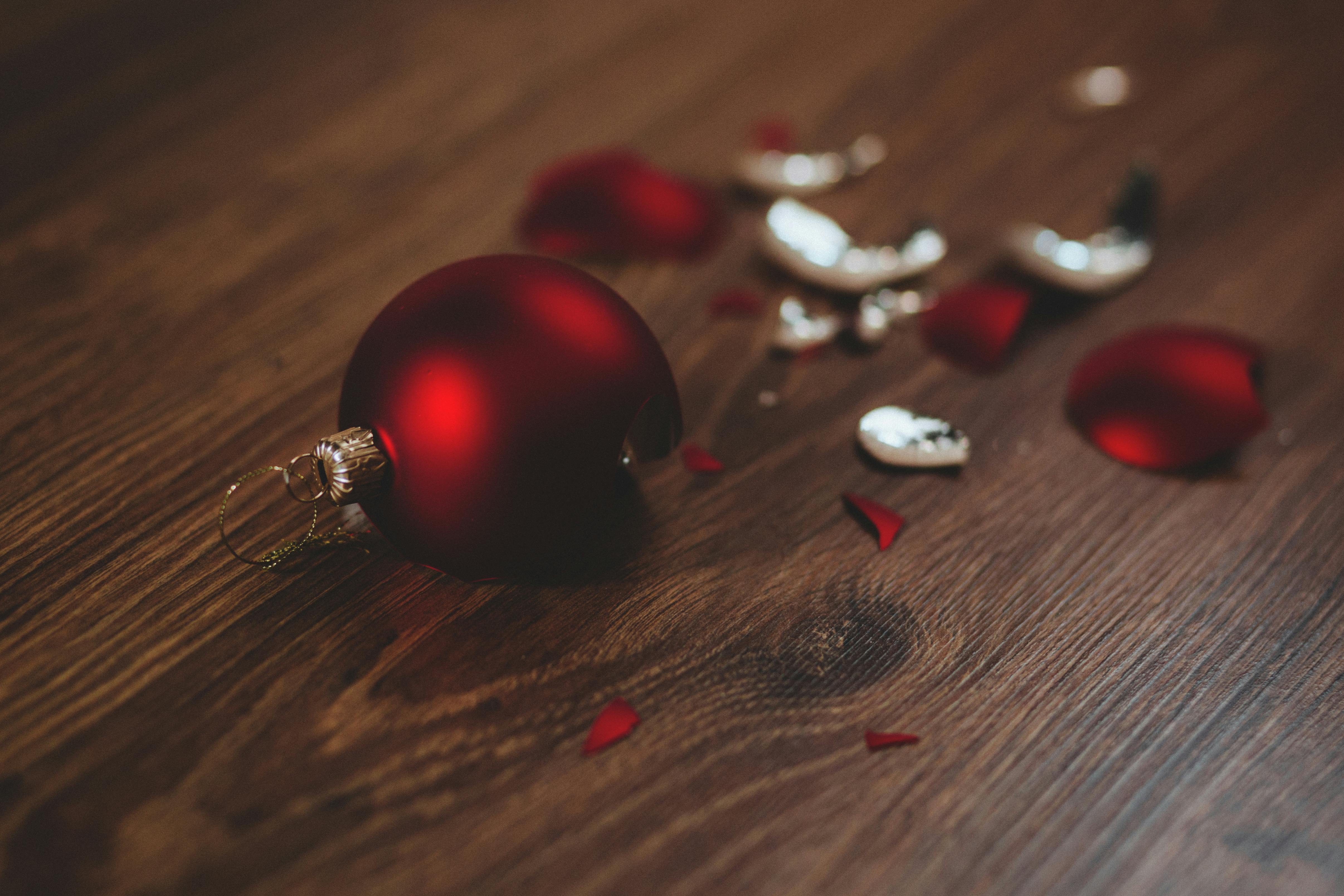 christmas ornament damage on floor