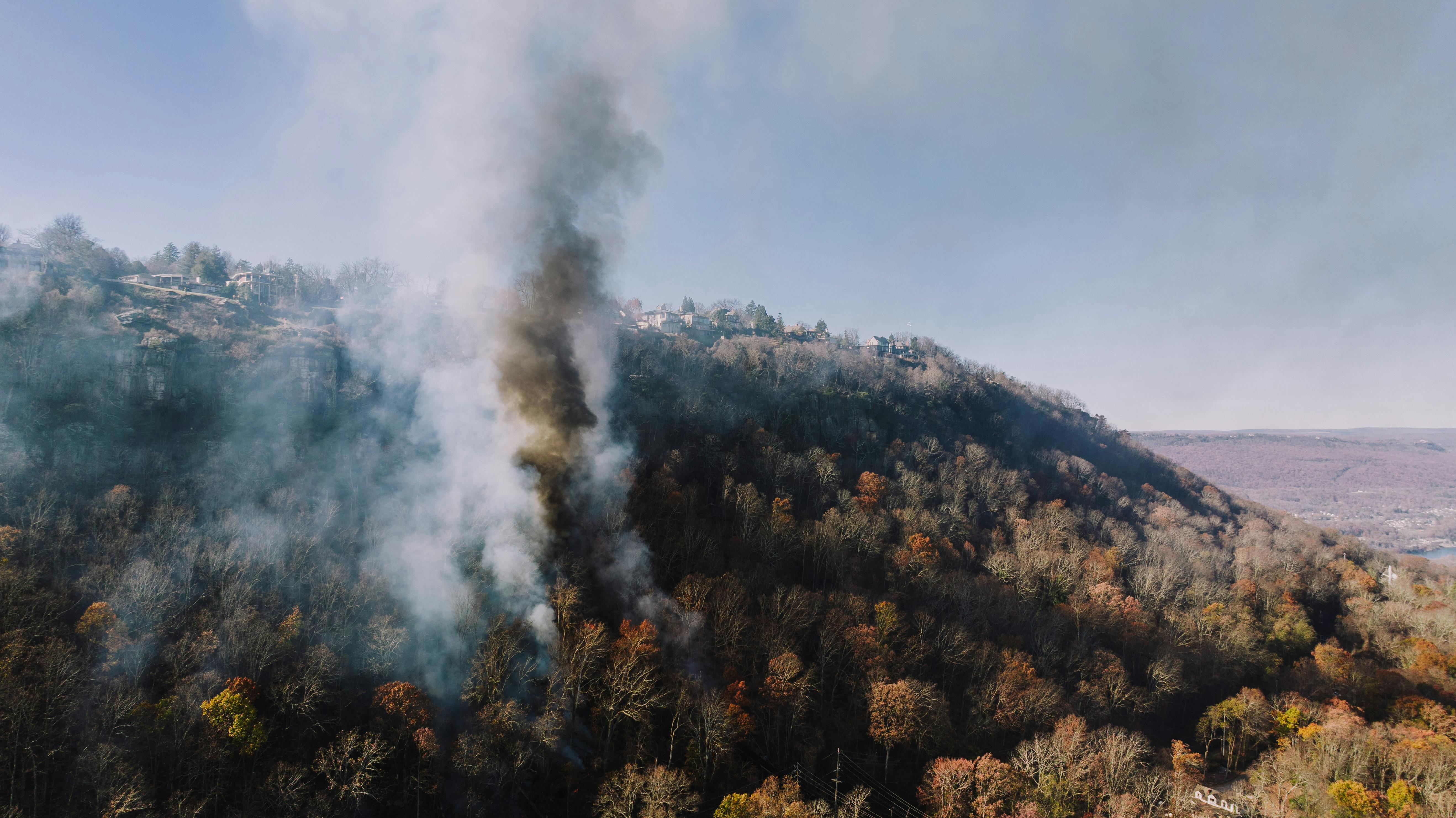 wildfire in the mountain