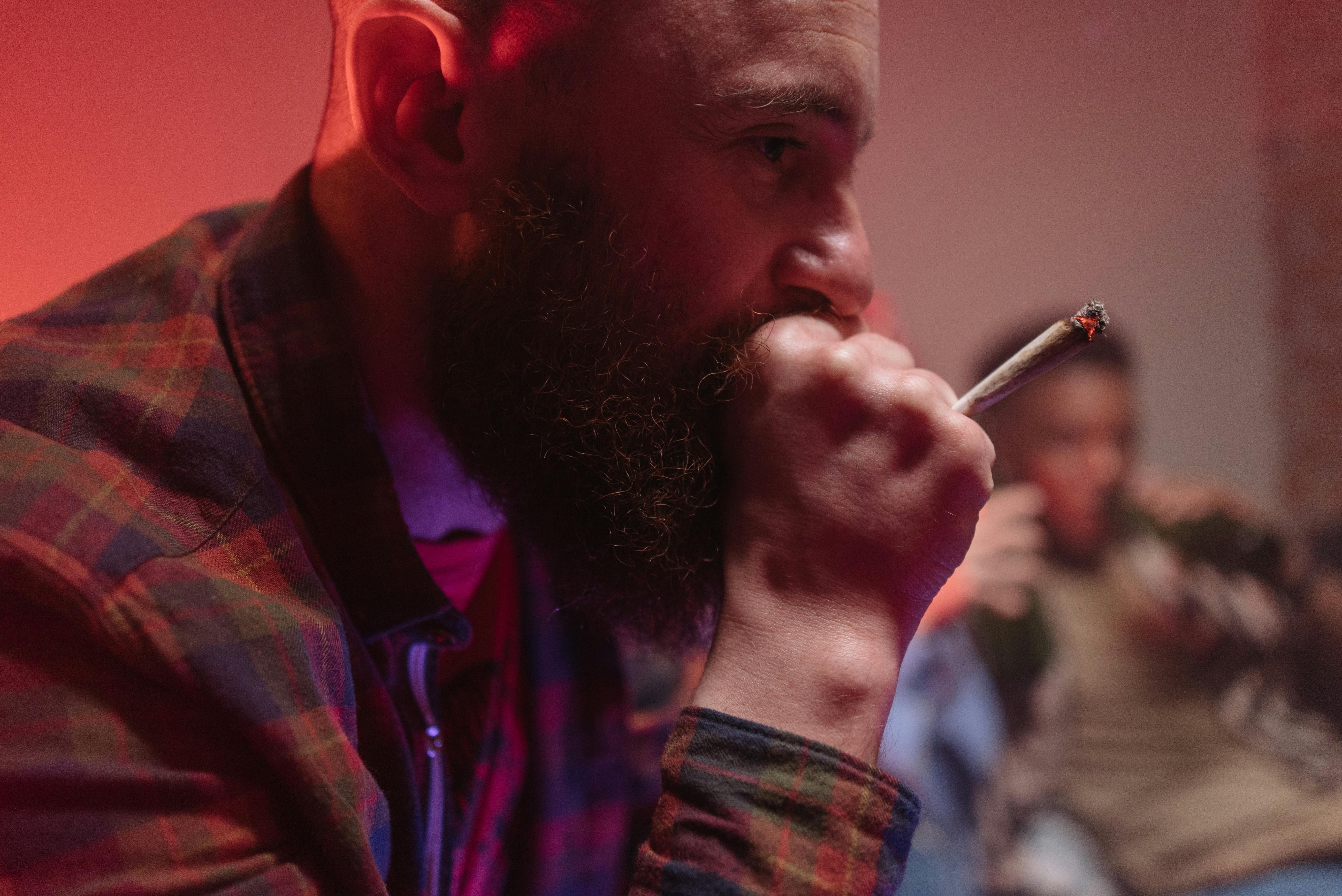 person smoking a cigarette