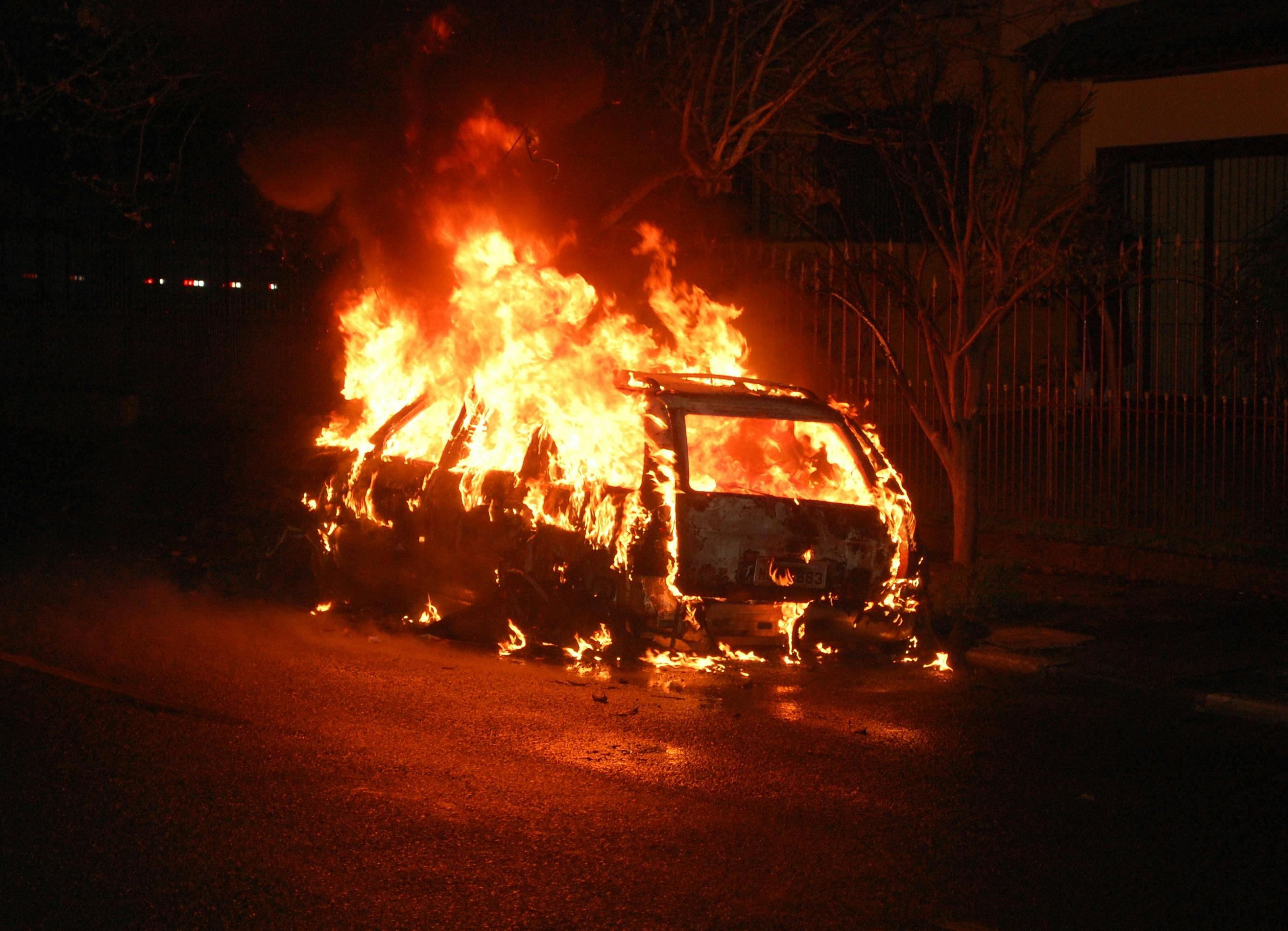 car on fire