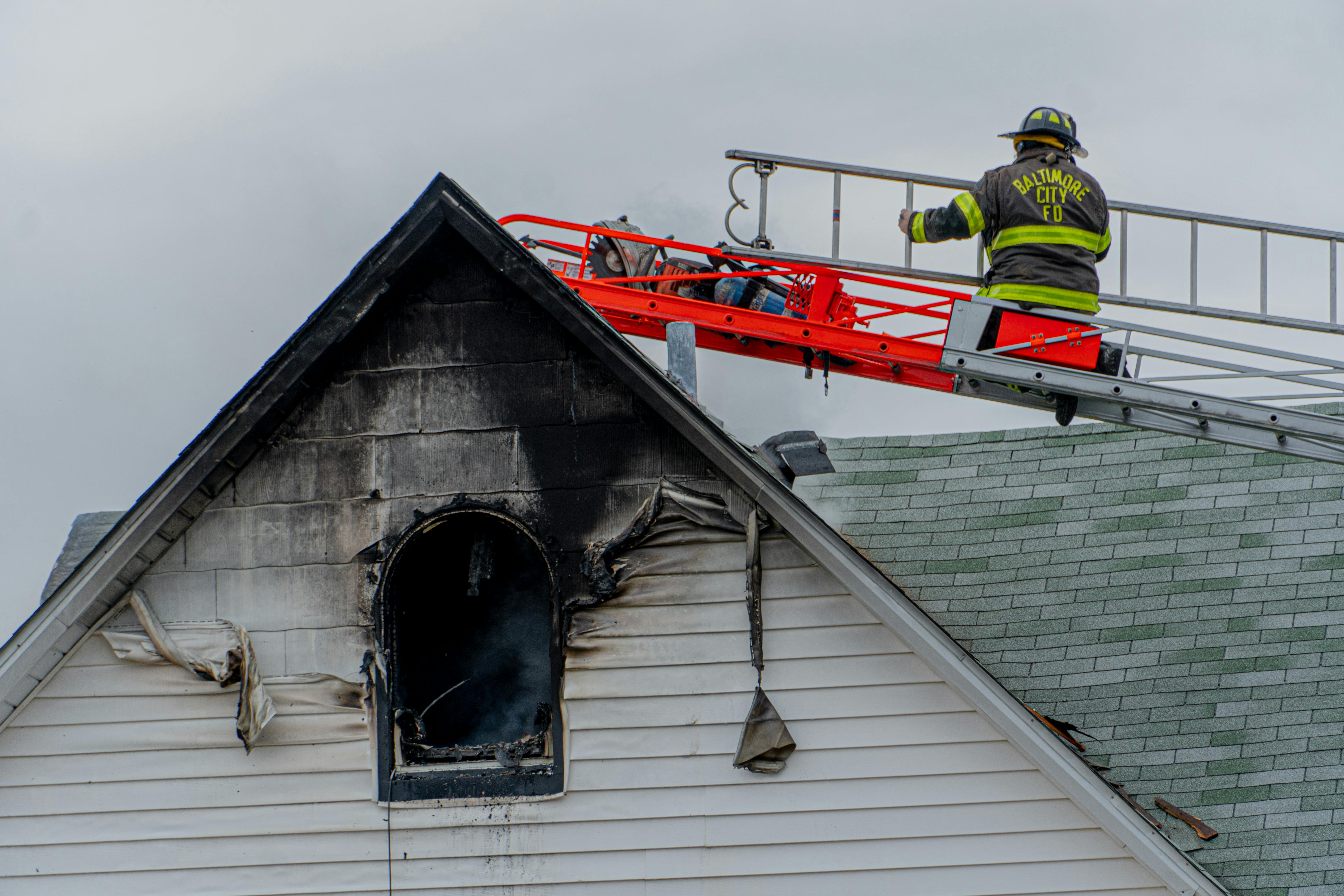 house damage by fire
