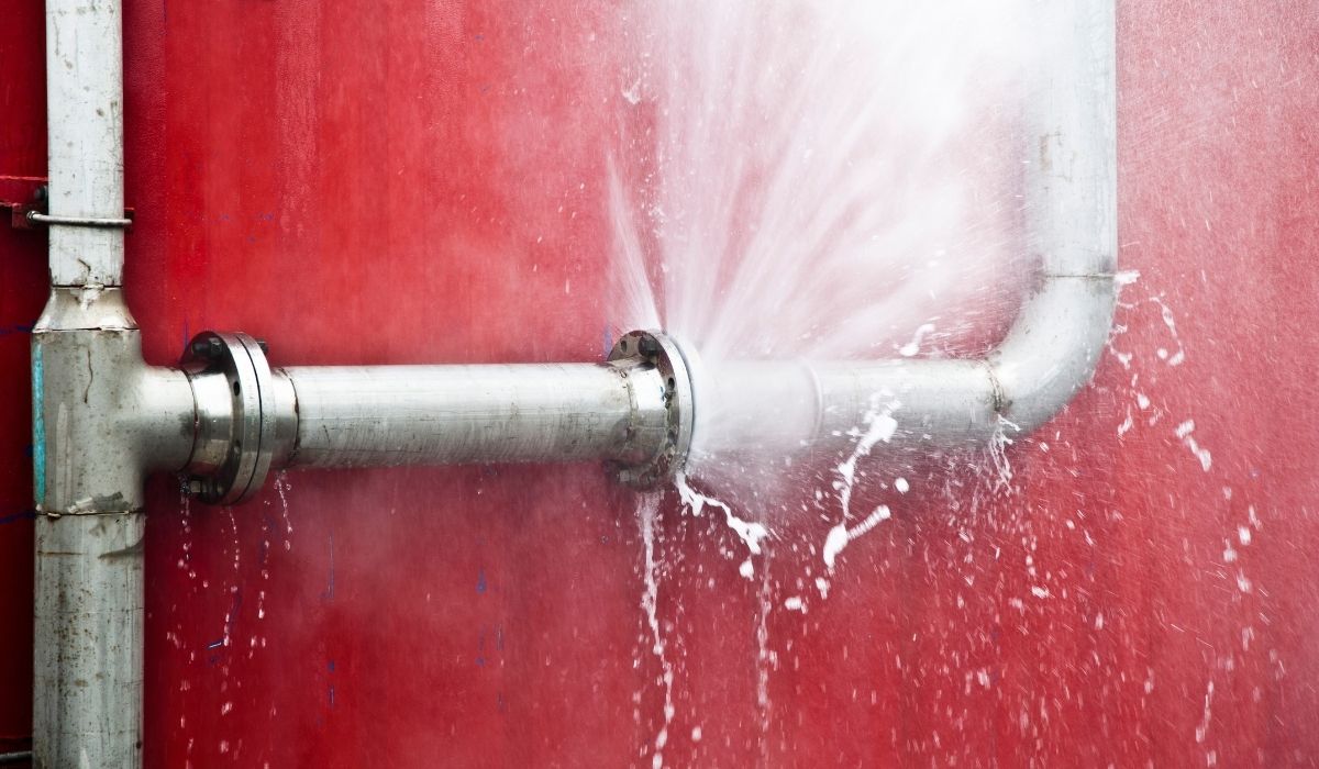 pipe damaged by water