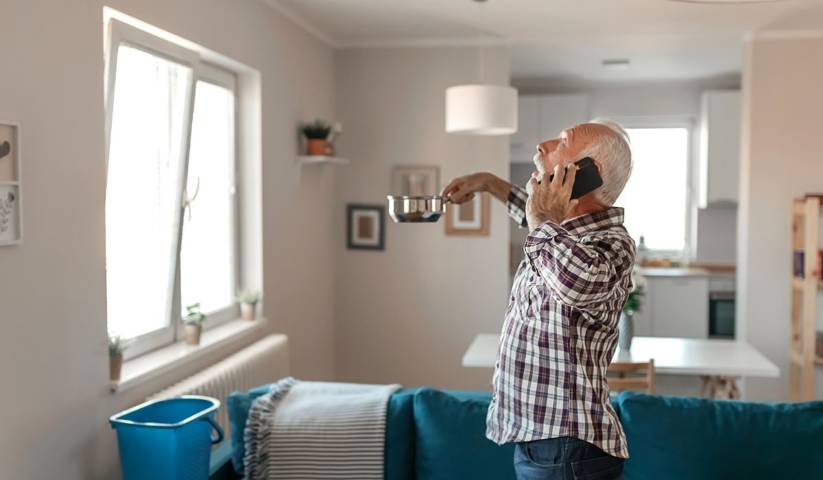 roof leak ceiling water damage