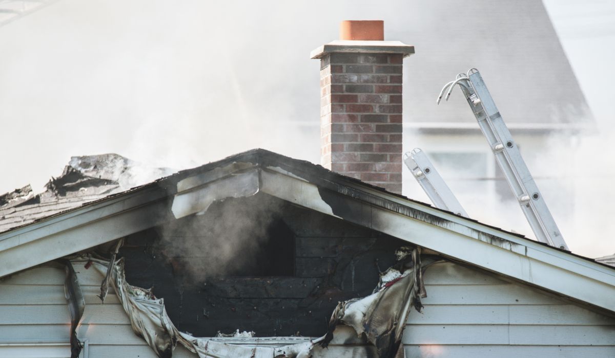 top of house damaged